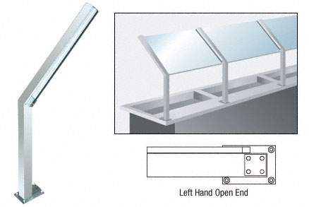 CRL Brite Anodized D999 Series 23" Left Hand Open End Sneeze Guard Post