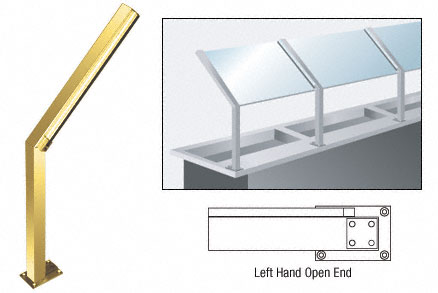 CRL Brite Gold Anodized D999 Series 23" Left Hand Open End Sneeze Guard Post