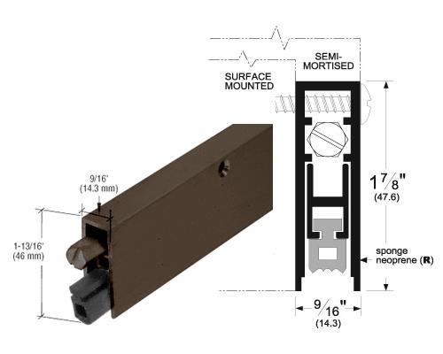 Gordon Glass&#174; Dark Bronze Finish Commercial Medium-Duty Automatic Door Bottom Seal for 32" Door
