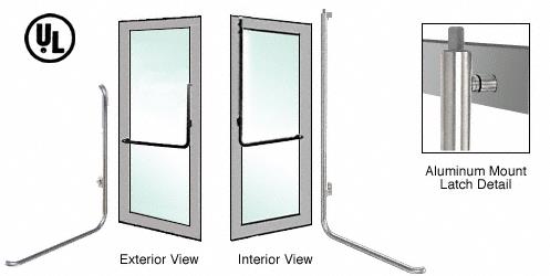 CRL Brushed Stainless Left Hand Reverse Aluminum Door Mount Keyed Access "B" Exterior Top Securing Deadbolt Handle