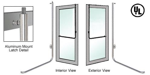 CRL Brushed Stainless Right Hand Reverse Aluminum Door Mount Keyed Access Exterior Top Securing Deadbolt Handle