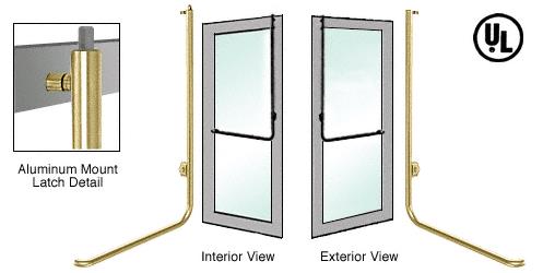 CRL Satin Brass Right Hand Reverse Aluminum Door Mount Keyed Access Exterior Top Securing Deadbolt Handle