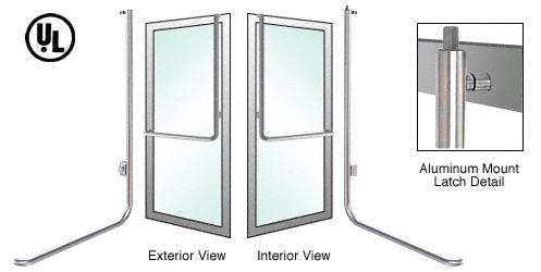 CRL Brushed Stainless Left Hand Reverse Aluminum Door Mount Keyed Access Exterior Top Securing Deadbolt Handle
