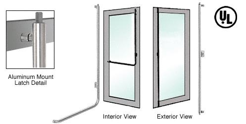 CRL Brushed Stainless Right Hand Reverse Aluminum Door Mount Keyed Access "F" Exterior Top Securing Deadbolt Handle