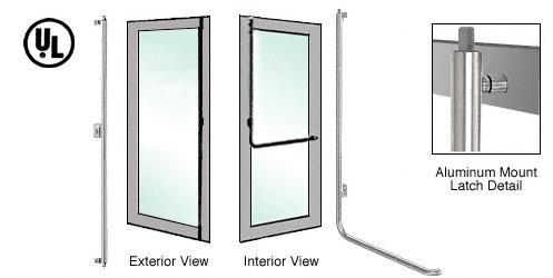 CRL Brushed Stainless Left Hand Reverse Aluminum Door Mount Keyed Access "F" Exterior Top Securing Deadbolt Handle