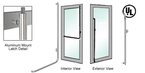 CRL Brushed Stainless Right Hand Reverse Aluminum Door Mount Keyed Access "M" Exterior Top Securing Deadbolt Handle