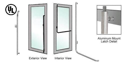 CRL Brushed Stainless Left Hand Reverse Aluminum Door Mount Keyed Access "M" Exterior Top Securing Deadbolt Handle