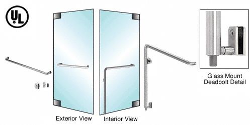 CRL Brushed Stainless Left Hand Reverse Glass Mount Cylinder/Thumbturn "A" Exterior Bottom Securing Deadbolt Handle