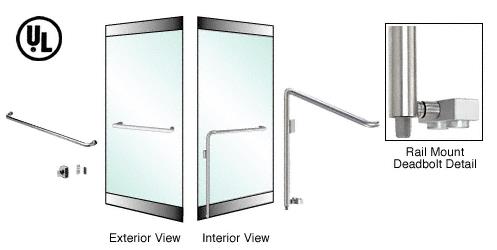 CRL Brushed Stainless Left Hand Reverse Rail Mount Cylinder/Thumbturn "A" Exterior Bottom Securing Deadbolt Handle