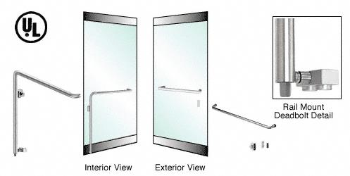 CRL Brushed Stainless Left Hand Rail Mount Keyed Access "A" Exterior Bottom Securing Deadbolt Handle