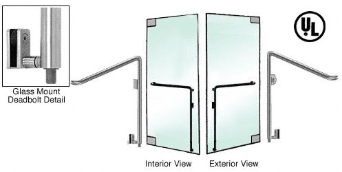 CRL Brushed Stainless Right Hand Reverse Glass Mount Keyed Access "C" Exterior Bottom Securing Deadbolt Handle