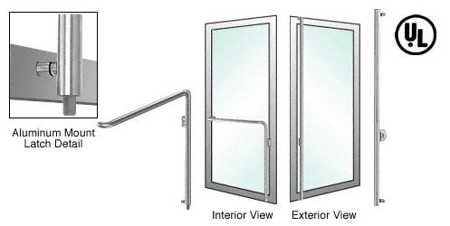 CRL Brushed Stainless Right Hand Reverse Aluminum Door Mount Keyed Access "F" Exterior Bottom Securing Deadbolt Handle