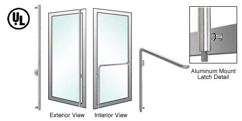 CRL Brushed Stainless Left Hand Reverse Aluminum Door Mount Keyed Access "F" Exterior Bottom Securing Deadbolt Handle
