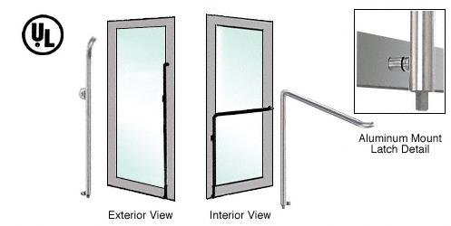 CRL Brushed Stainless Left Hand Reverse Aluminum Door Mount Keyed Access "M" Exterior Bottom Securing Deadbolt Handle