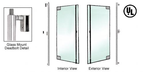 CRL Brushed Stainless Right Hand Double Acting Glass Mount Cylinder/Tumbturn "F" Top Secured Deadbolt Exterior Handle