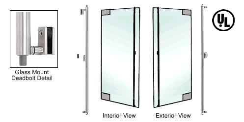 CRL Brushed Stainless Right Hand Double Acting Glass Mount Keyed Access "F" Top Secured Deadbolt Exterior Handle for 3/4" Glass