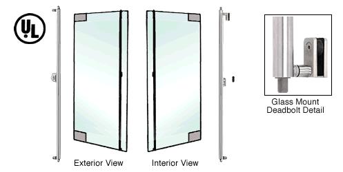 CRL Brushed Stainless Left Hand Double Acting Glass Mount Cylinder/Thumbturn "F" Top Secured Deadbolt Exterior Handle for 3/4" Glass