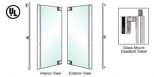 CRL Brushed Stainless Left Hand Glass Mount Cylinder/Thumbturn "F" Top Secured Deadbolt Exterior Handle