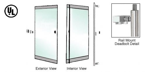 CRL Brushed Stainless Left Hand Double Acting Rail Mount Keyed Access "Z" Top Secured Deadbolt No Exterior Handle