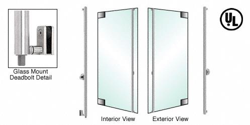 CRL Brushed Stainless Right Hand Double Acting Glass Mount Cylinder/Thumbturn "F" Bottom Secured Deadbolt Exterior Handle