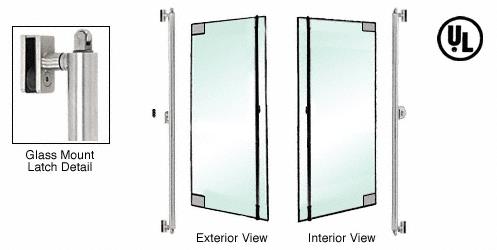 CRL Brushed Stainless Right Hand Double Acting Glass Mount Keyed Access "F" Bottom Secured Deadbolt Exterior Handle