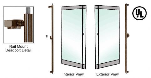 CRL Oil Rubbed Bronze Right Hand Double Acting Rail Mount Keyed Access "F" Bottom Secured Deadbolt Exterior Handle