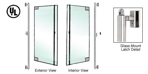 CRL Brushed Stainless Left Hand Double Acting Glass Mount Keyed Access "F" Bottom Secured Deadbolt Exterior Handle