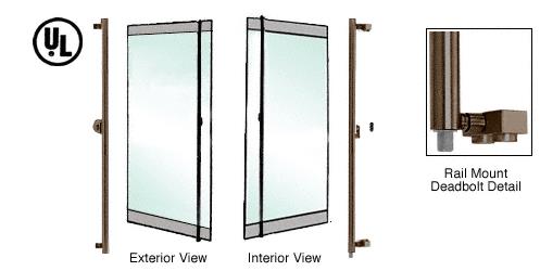 CRL Oil Rubbed Bronze Left Hand Double Acting Rail Mount Keyed Access "F" Bottom Secured Deadbolt Exterior Handle