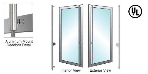CRL Brushed Stainless Right Hand Reverse Aluminum Door Cylinder/Thumbturn "F" Bottom Secured Deadbolt Exterior Handle