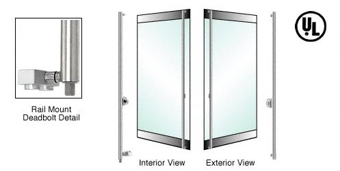 CRL Brushed Stainless Right Hand Reverse Rail Mount Cylinder/Thumbturn "F" Bottom Secured Deadbolt Exterior Handle