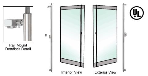 CRL Brushed Stainless Right Hand Double Acting Rail Mount Keyed Access "F" Bottom Secured Deadbolt Exterior Handle