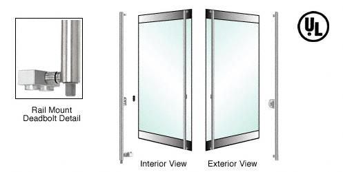 CRL Brushed Stainless Right Hand Reverse Rail Mount Keyed Access "F" Bottom Secured Deadbolt Exterior Handle