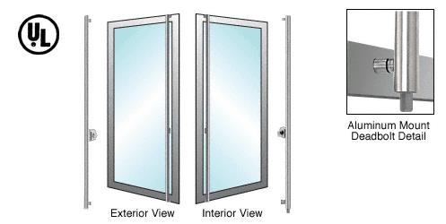 CRL Brushed Stainless Left Hand Reverse Aluminum Door Cylinder/Thumbturn "F" Bottom Secured Deadbolt Exterior Handle