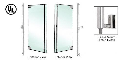 CRL Brushed Stainless Left Hand Reverse Glass Mount Keyed Access "F" Bottom Secured Deadbolt Exterior Handle