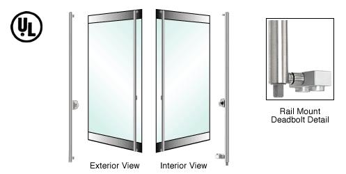 CRL Brushed Stainless Left Hand Reverse Rail Mount Cylinder/Thumbturn "F" Bottom Secured Deadbolt Exterior Handle