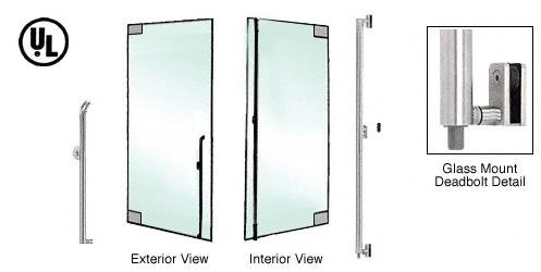 CRL Brushed Stainless Left Hand Double Acting Glass Mount Keyed Access "K" Bottom Secured Deadbolt Exterior Handle