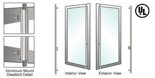 CRL Brushed Stainless Right Hand Double Acting Aluminum Door Mount Keyed Access "F" Exterior Top and Bottom Secured Deadbolt Handle
