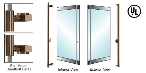 CRL Oil Rubbed Bronze Right Hand Reverse Rail Mount "F" Exterior Top and Bottom Secured Deadbolt Handle