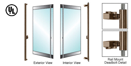 CRL Oil Rubbed Bronze Left Hand Reverse Rail Mount "F" Exterior Top and Bottom Secured Deadbolt Handle
