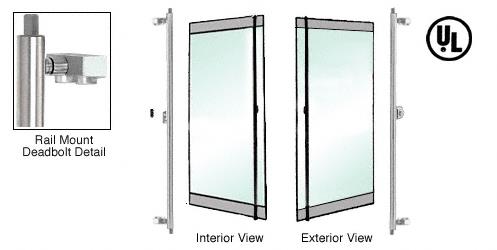 CRL Brushed Stainless Right Hand Rail Mount "F" Exterior Top and Bottom Secured Deadbolt Handle