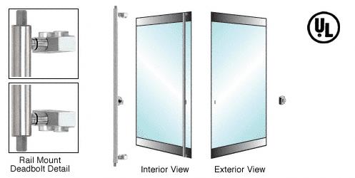 CRL Brushed Stainless Right Hand Double Acting Rail Mount Cylinder/Thumbturn "Z" Exterior Top and Bottom Secured Deadbolt Handle
