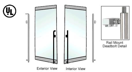 CRL Brushed Stainless Left Hand Reverse Rail Mount Keyed Access "K" Exterior Bottom Securing Deadbolt Handle