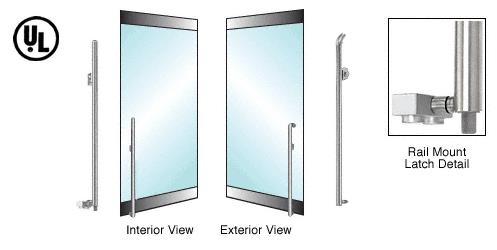 CRL Brushed Stainless Left Hand Swing Rail Mount Keyed Access "K" Exterior Bottom Securing Deadbolt Handle