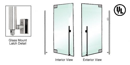 CRL Brushed Stainless Right Double Acting Glass Mount Thumbtrun Outside, Thumbturn Inside "KS" Exterior Bottom Securing Deadbolt Handle