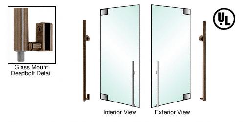 CRL Oil Rubbed Bronze Right Hand Reverse Glass Mount Cyl./Thumbturn "KS" Exterior Bottom Securing Deadbolt Handle
