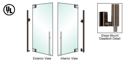 CRL Oil Rubbed Bronze Left Hand Reverse Glass Mount Cyl./Thumbturn "KS" Exterior Bottom Securing Deadbolt Handle
