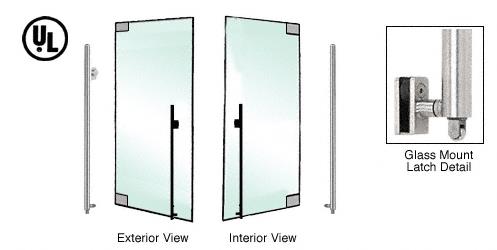 CRL Brushed Stainless Left Hand Reverse Glass Mount Keyed Access "KS" Exterior Bottom Securing Deadbolt Handle