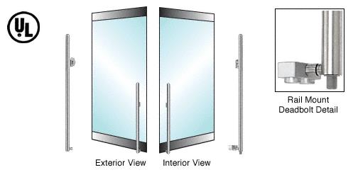 CRL Brushed Stainless Left Hand Reverse Rail Mount Keyed Access "KS" Exterior Bottom Securing Deadbolt Handle