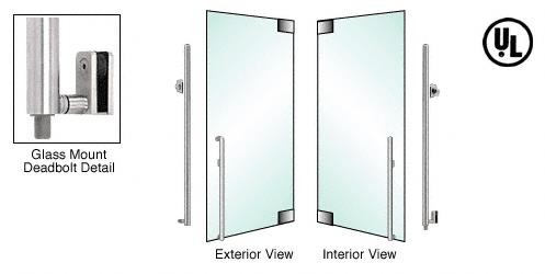 CRL Brushed Stainless Right Hand Glass Mount Cylinder Outside, Thumbturn Inside "KS" Exterior Bottom Securing Deadbolt Handle