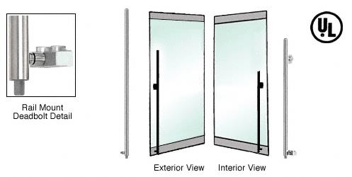 CRL Brushed Stainless Right Hand Rail Mount Keyed Access "MS" Exterior Bottom Securing Deadbolt Handle